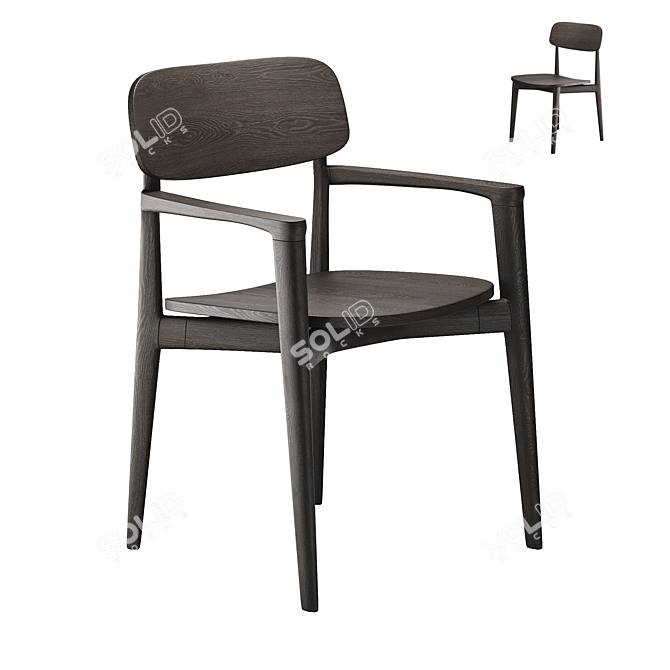 Dual Style Poliform Curve Chair 3D model image 6