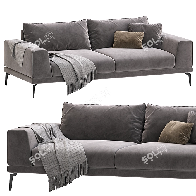  Modern Anthracite Raven Sofa 3D model image 1