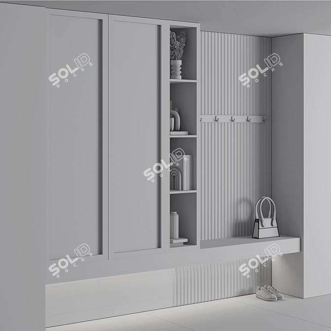 Modern 3D Hallway Furniture Set 3D model image 4