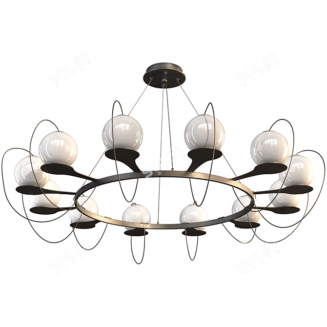 Versatile Ring Chandelier & Lamps 3D model image 1