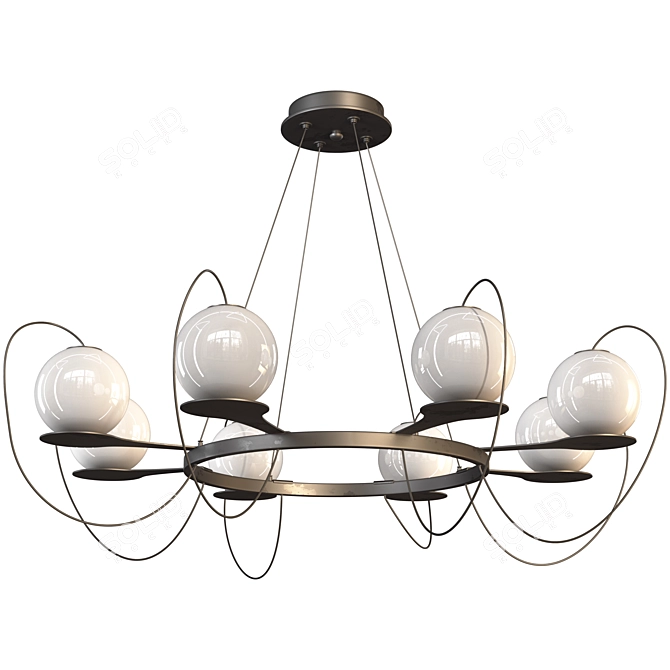 Versatile Ring Chandelier & Lamps 3D model image 3