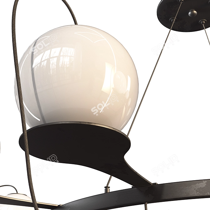 Versatile Ring Chandelier & Lamps 3D model image 4