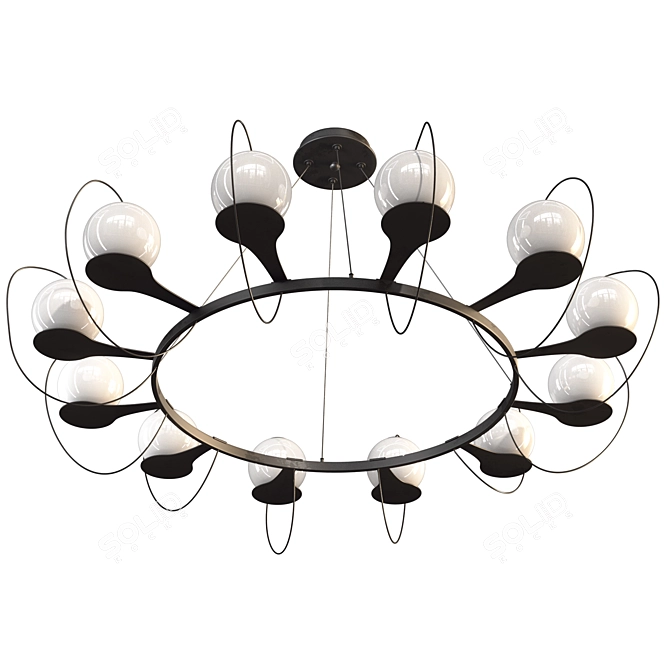 Versatile Ring Chandelier & Lamps 3D model image 5