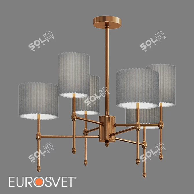 Eurosvet Notturno Fabric Shade Chandelier 3D model image 2