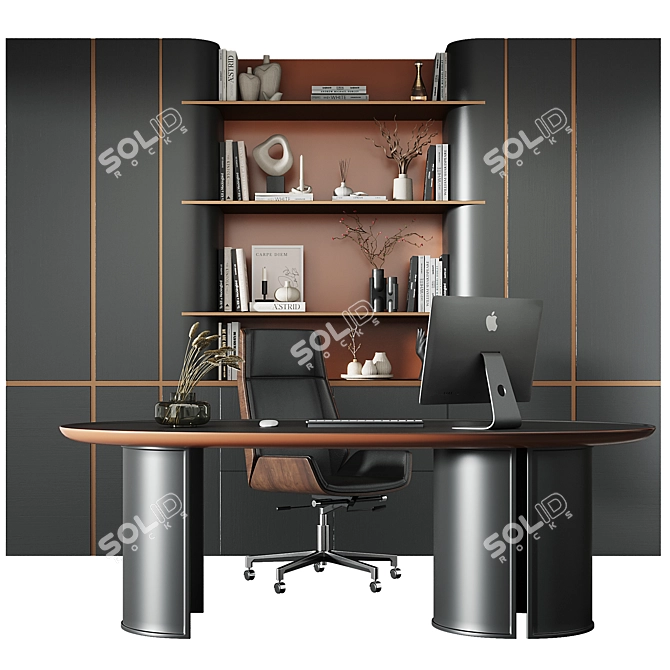 Modern Office Set15 Furniture Kit 3D model image 1