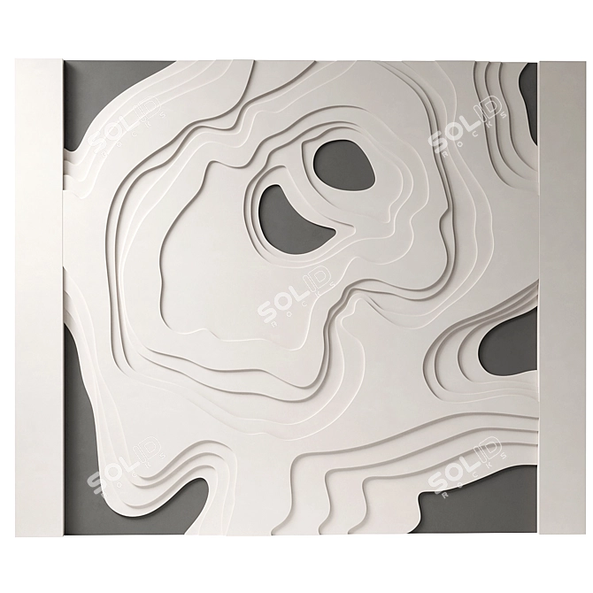 Wave Decorative Panel 16 3D model image 1