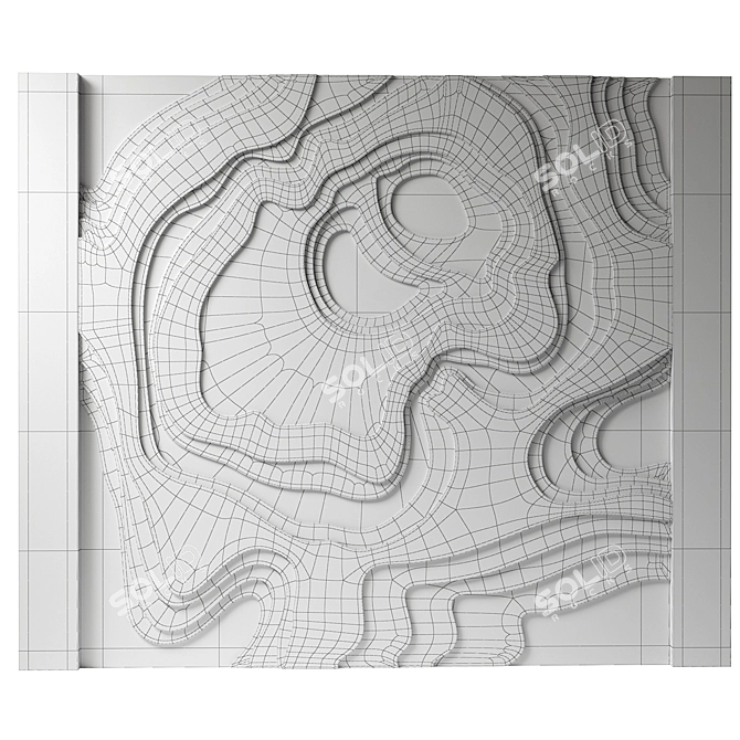 Wave Decorative Panel 16 3D model image 4