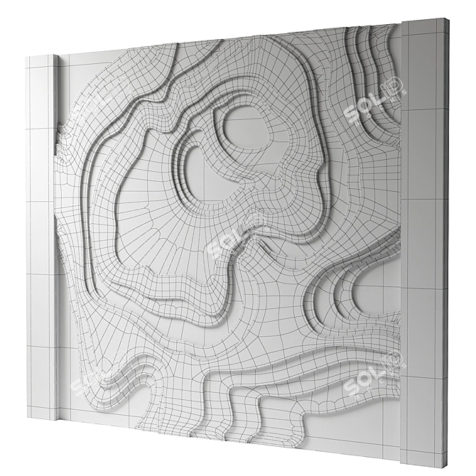 Wave Decorative Panel 16 3D model image 5