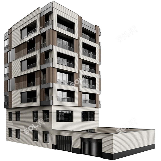 Multi-floor Building Model Kit 3D model image 1