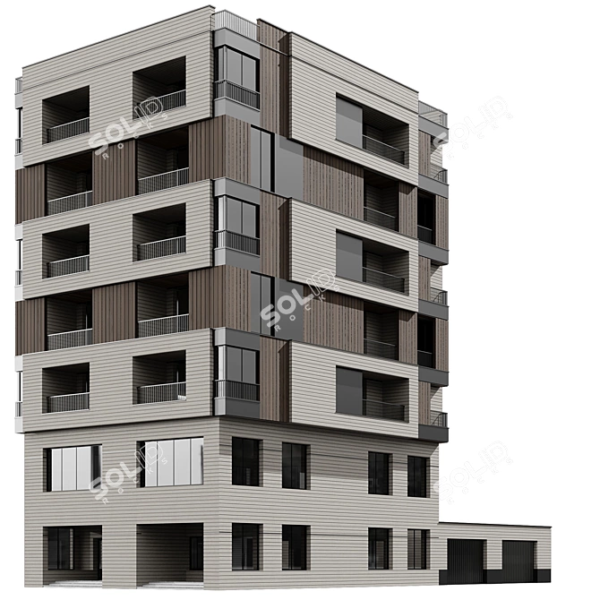 Multi-floor Building Model Kit 3D model image 3
