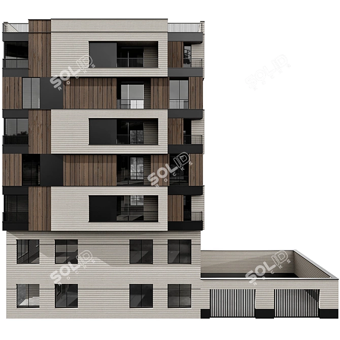 Multi-floor Building Model Kit 3D model image 5