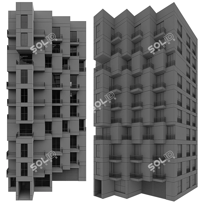 Versatile Multi-Floor Residential Model 3D model image 10