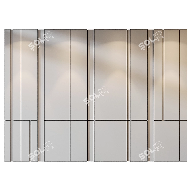 Modern Wood and Marble Panels 3D model image 1