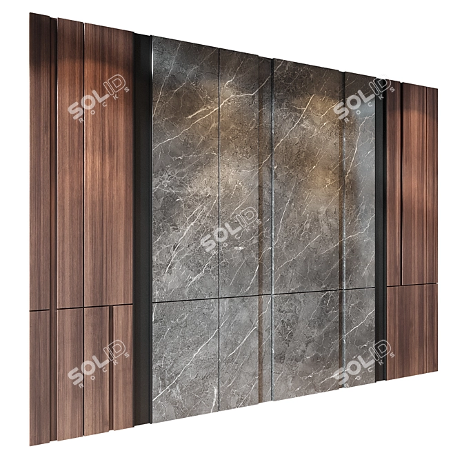 Modern Wood and Marble Panels 3D model image 3