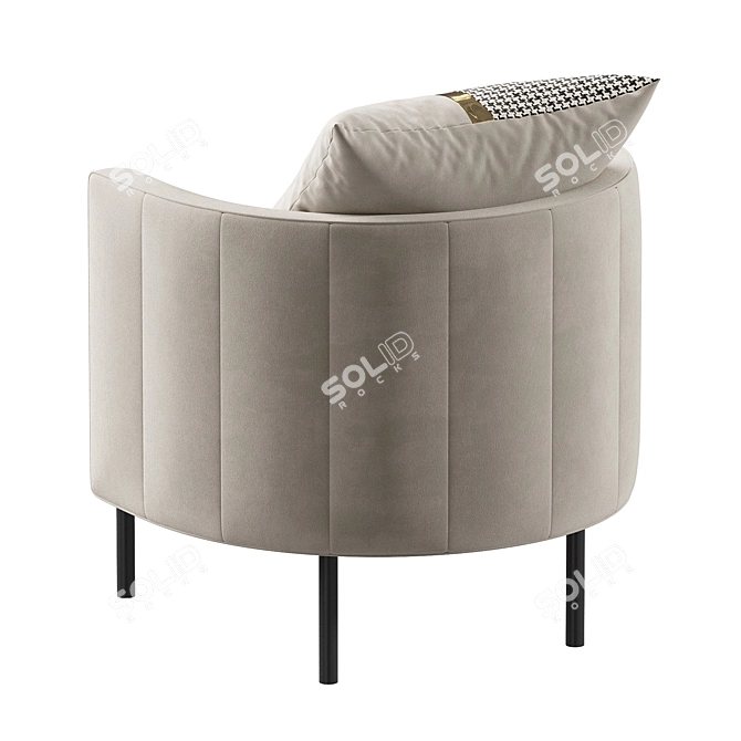 Nordic Velvet Armchair Model 3Ds 3D model image 6