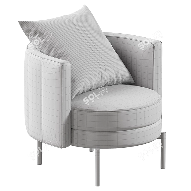 Nordic Velvet Armchair Model 3Ds 3D model image 7