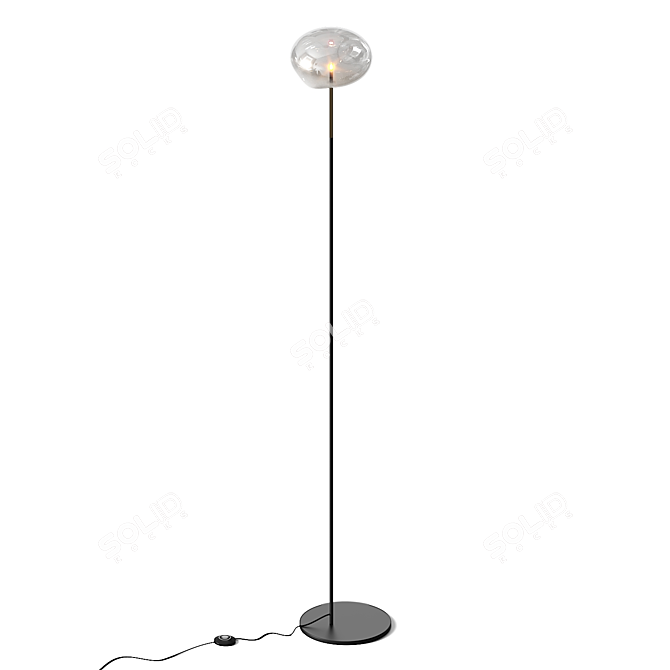 Elegant Blown Glass Floor Lamp 3D model image 3