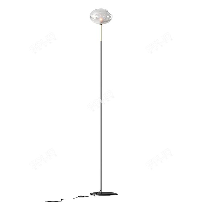 Elegant Blown Glass Floor Lamp 3D model image 4