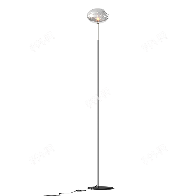 Elegant Blown Glass Floor Lamp 3D model image 5