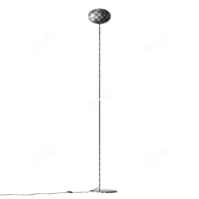 Elegant Blown Glass Floor Lamp 3D model image 6