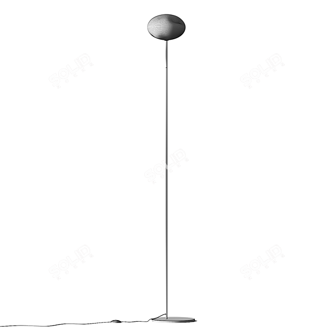 Elegant Blown Glass Floor Lamp 3D model image 7