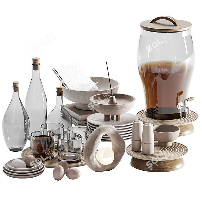 Modern Tableware Set 2 - 3D Model 3D model image 1