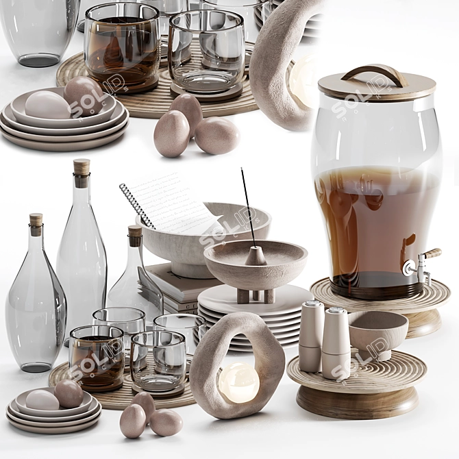 Modern Tableware Set 2 - 3D Model 3D model image 2