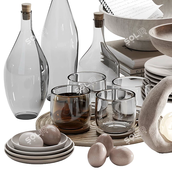 Modern Tableware Set 2 - 3D Model 3D model image 4