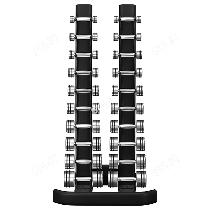 Harden Chrome Dumbbells Storage Solution 3D model image 2