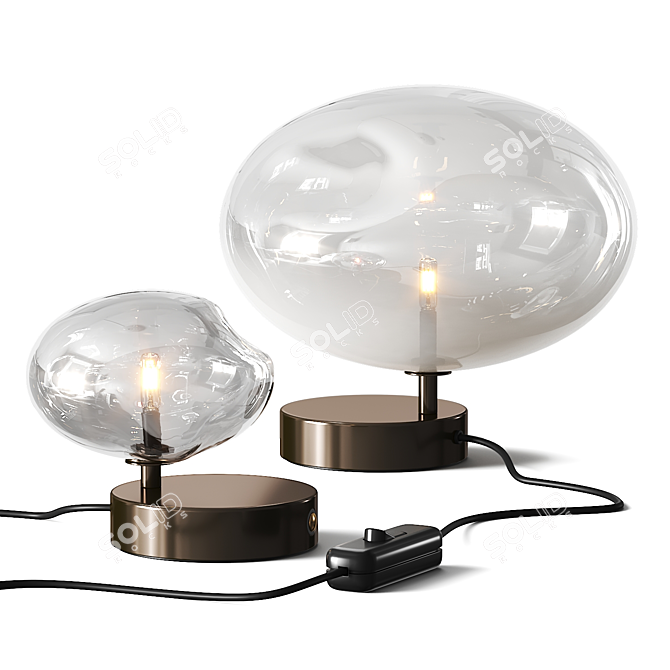 Pivoting Blown Glass Table Lamp 3D model image 1