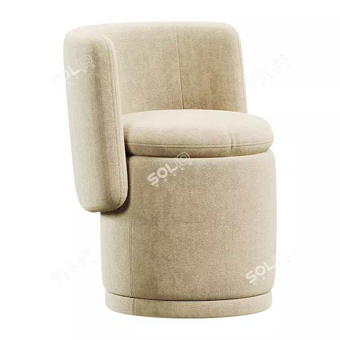 Elegant Swivel Barrel Chair Upholstered 3D model image 1