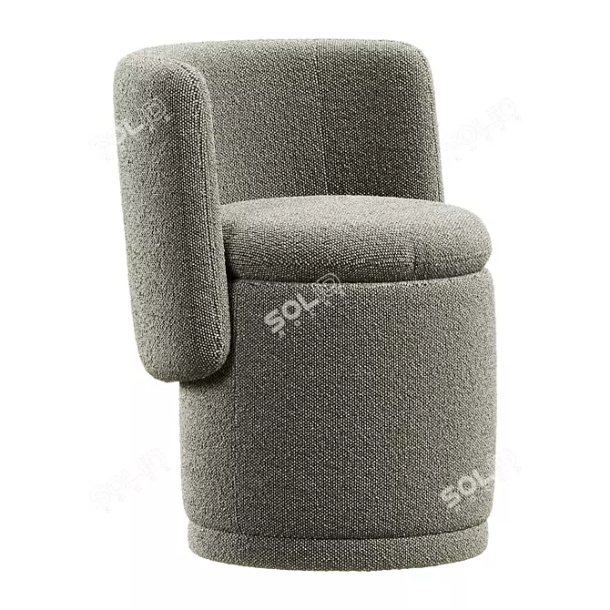 Elegant Swivel Barrel Chair Upholstered 3D model image 2