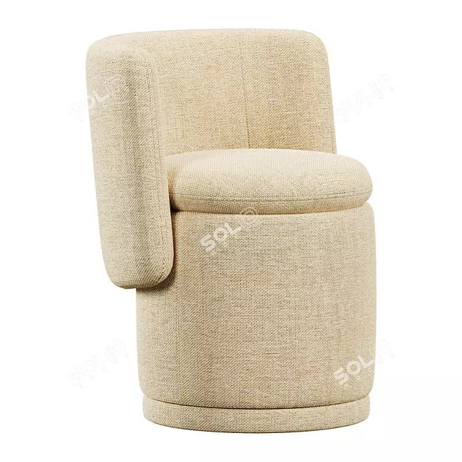 Elegant Swivel Barrel Chair Upholstered 3D model image 3