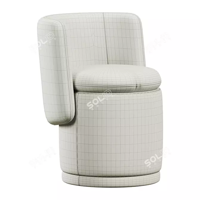 Elegant Swivel Barrel Chair Upholstered 3D model image 4