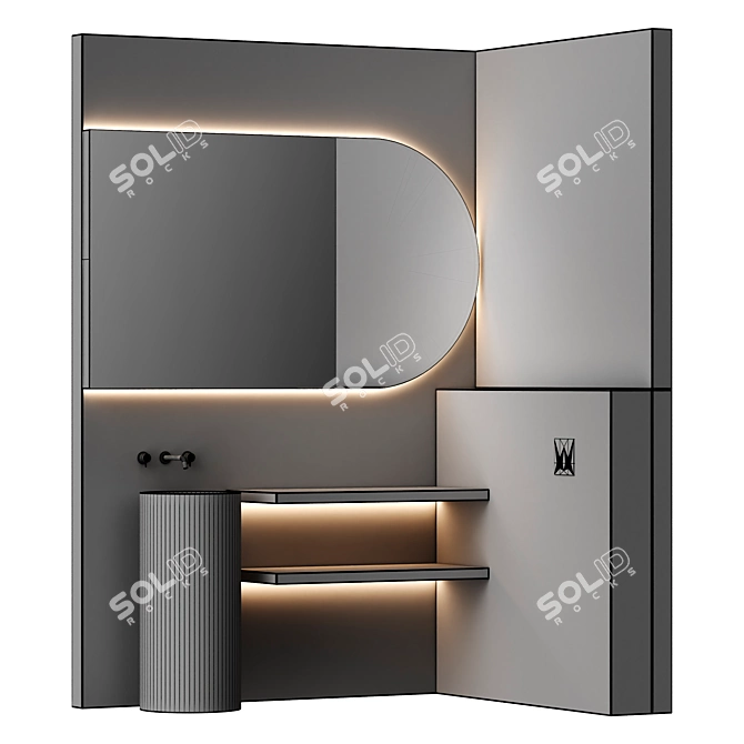 Sleek Modern Bathroom Furniture 3D model image 5