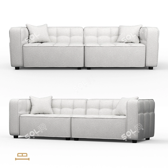 Modern Comfort Cube Sofa Bed 3D model image 1