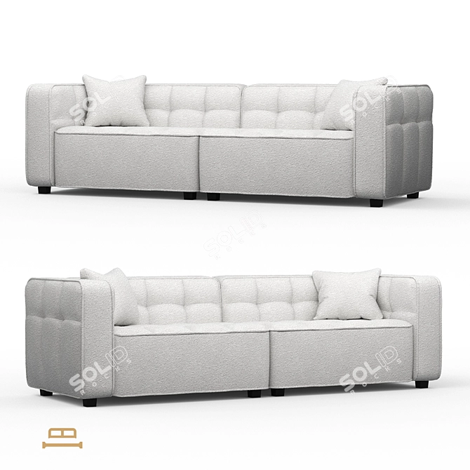 Modern Comfort Cube Sofa Bed 3D model image 2