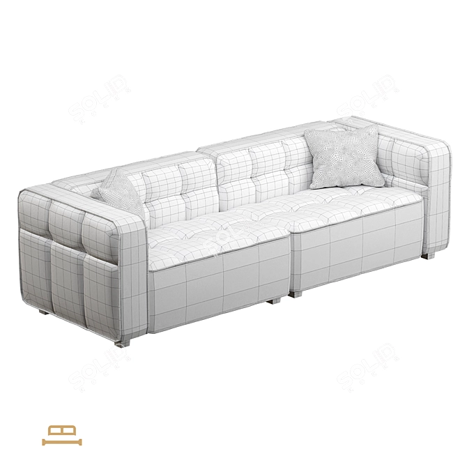 Modern Comfort Cube Sofa Bed 3D model image 6