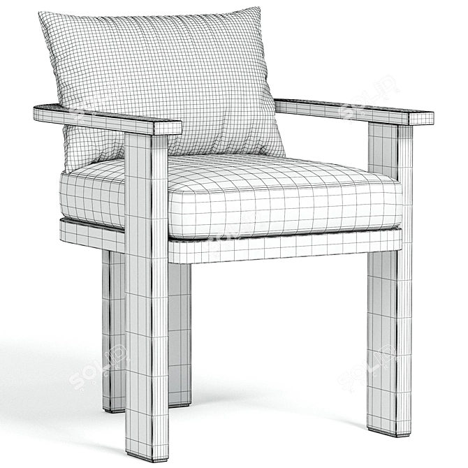 Tahana Modern Outdoor Dining Chair 3D model image 4