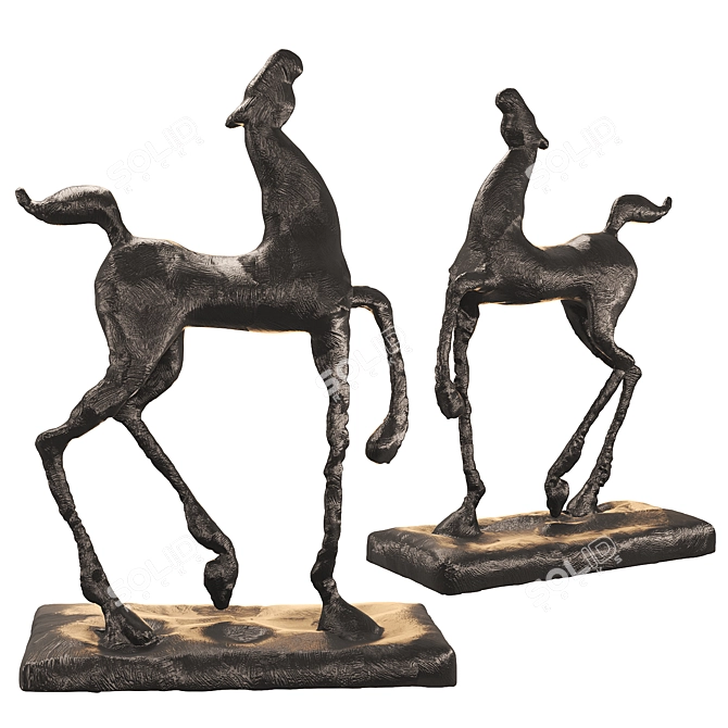  Majestic Horse Statue Sculpture 3D model image 1