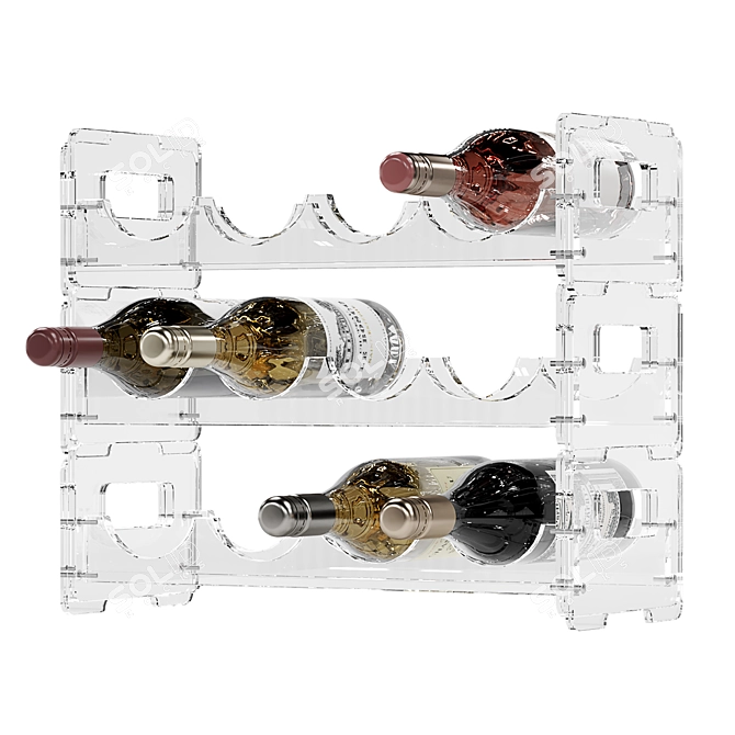 CB2 Clear Wine Rack Holder 3D model image 1