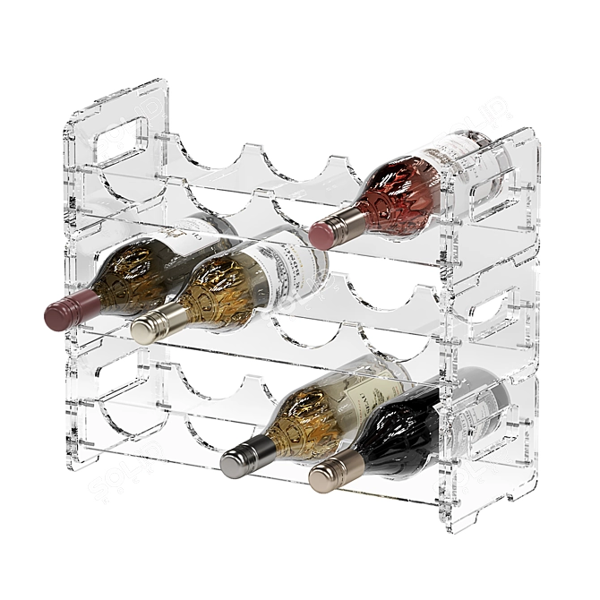 CB2 Clear Wine Rack Holder 3D model image 2