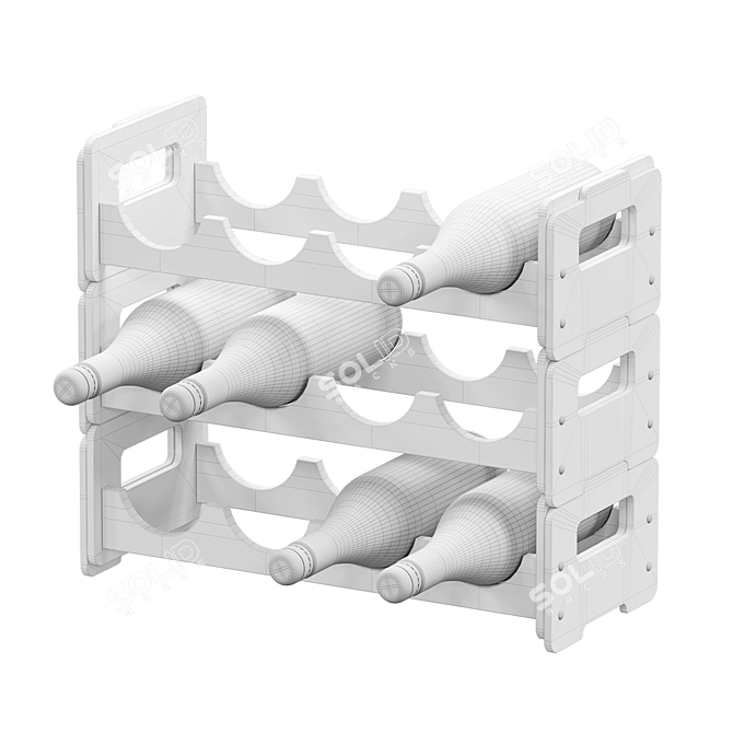 CB2 Clear Wine Rack Holder 3D model image 4