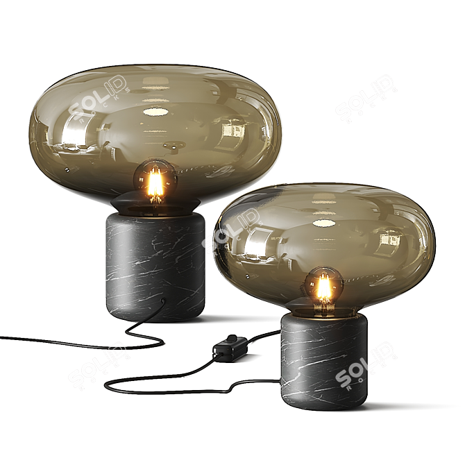 Translucent Glass Table Lamp 3D model image 1