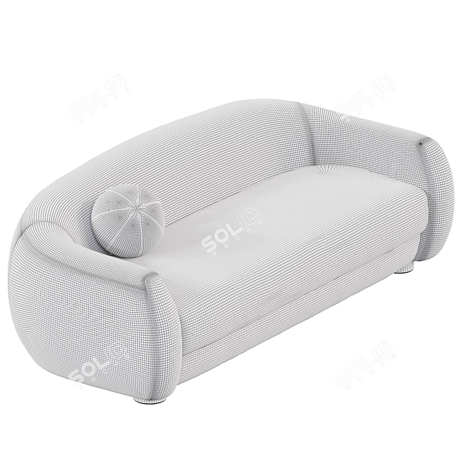 Plush Boucle Loveseat in Ivory 3D model image 5