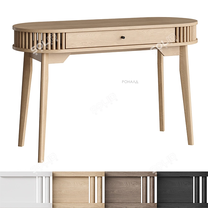 Ronald Writing Desk Natural Black 3D model image 1