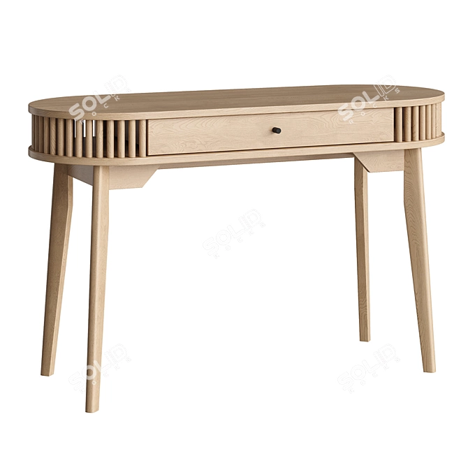 Ronald Writing Desk Natural Black 3D model image 2