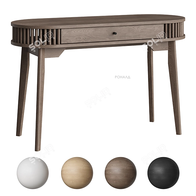 Ronald Writing Desk Natural Black 3D model image 5