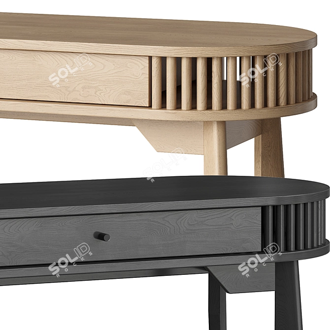 Ronald Writing Desk Natural Black 3D model image 6