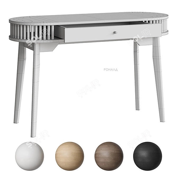 Ronald Writing Desk Natural Black 3D model image 7